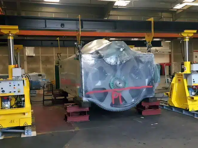 Industrial equipment relocation and heavy machinery moving case study.